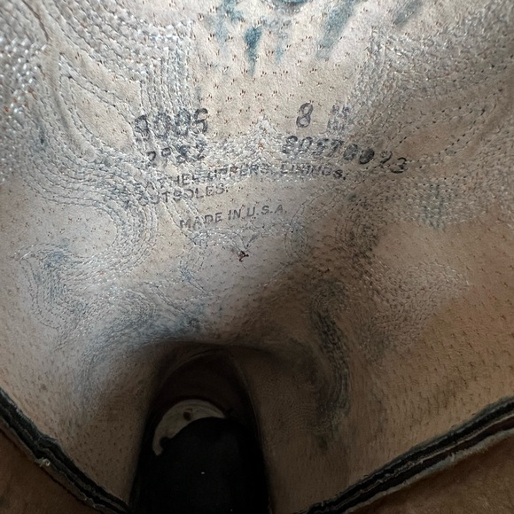 Vintage Justin 8 Western Leather Cowboy Boots Crocodile Unisex - Picture 8 of 10